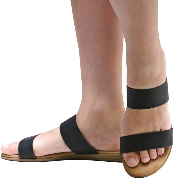 two band slide sandals